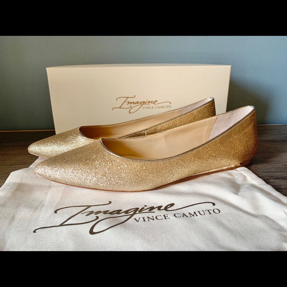 Vince Camuto Imagine Gold Flats size 8.5